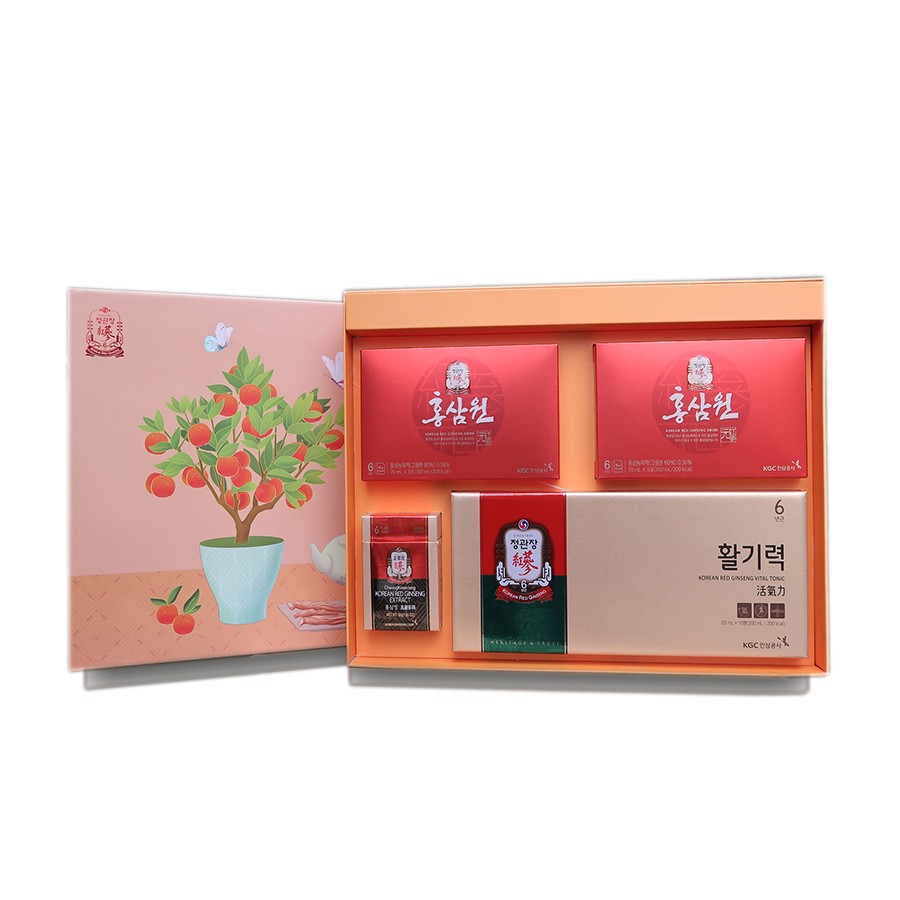 Hộp quà xuân cao cấp KGC Cheong Kwan Jang Lộc Vượng Tài sét 4 món